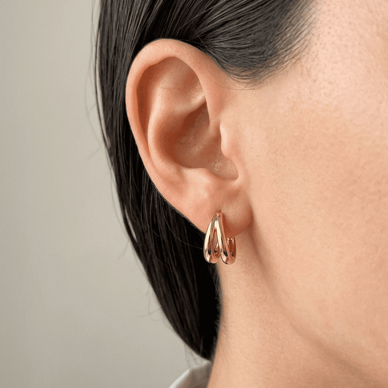 گوشواره حلقهای دولاین خطی ژوپینگ