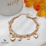 دستبند دو لاین ۸ آویز قلب ژوپینگ