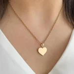 پلاک زنجیر قلب تخت آینه ای ژوپینگ