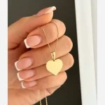 پلاک زنجیر قلب تخت آینه ای ژوپینگ