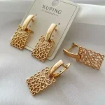 گوشواره قجر مربعی آینه ای ژوپینگ